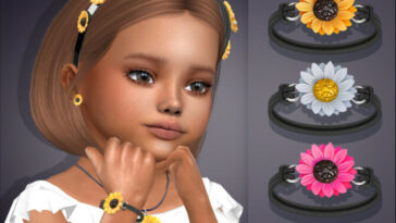 Sunflower Bracelet For Toddlers (right wrist) by feyona at TSR