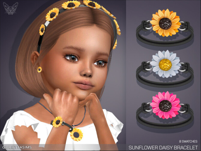 Sunflower Bracelet For Toddlers (right wrist) by feyona at TSR