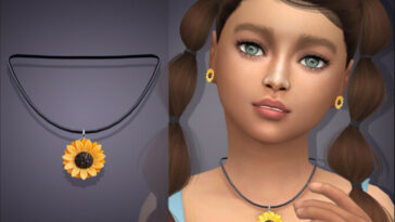 Sunflower Daisy Necklace For Kids by feyona at TSR