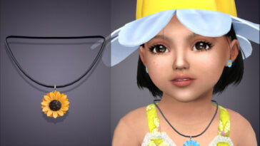 Sunflower Daisy Necklace For Kids by feyona at TSR