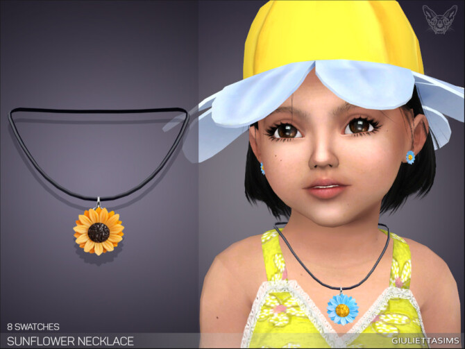 Sunflower Daisy Necklace For Kids by feyona at TSR