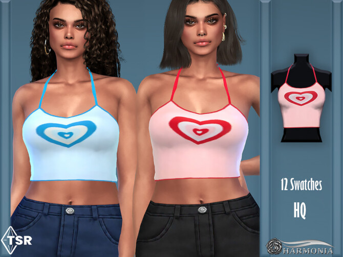 Sweet Heart Print Top by Harmonia at TSR