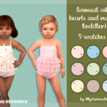 Swimsuit with hearts and ruffles (toddler) by MysteriousOo at TSR