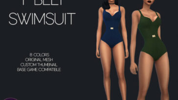 T-belt Swimsuit by linavees at TSR