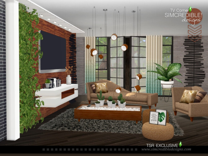 TV Corner living room by SIMcredible at TSR