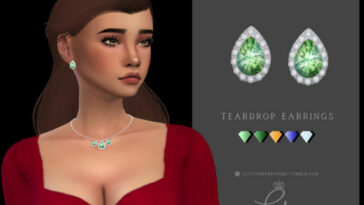 Teardrop Earrings by Glitterberryfly at TSR