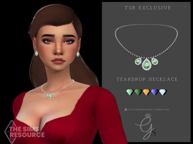 Teardrop Necklace by Glitterberryfly at TSR