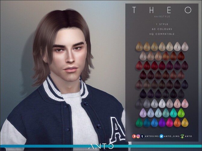 Theo long male hair by Anto at TSR