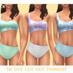 Tie Dye Cut Out Swimsuit by Black Lily at TSR