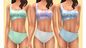 Tie Dye Cut Out Swimsuit by Black Lily at TSR