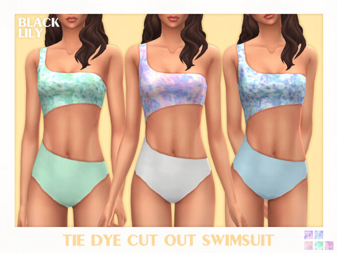 Tie Dye Cut Out Swimsuit by Black Lily at TSR