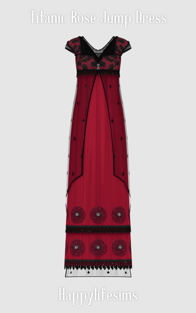 Titanic Rose Jump Dress at Happy Life Sims