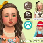 Toddler EP04 Long Curly Bow Hair by jeisse197 at TSR