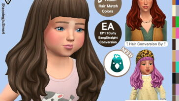 Toddler EP11 Curly Bang Straigh Hair by jeisse197 at TSR