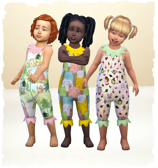 Clothing, Female Clothing: Toddler Overall by Chalipo – All 4 Sims.