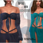 Top tied with long sleeves by Sims House at TSR