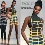 Tops with gold and silver mesh by Sims House at TSR