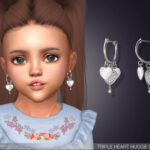 Triple Heart Huggie Earrings For Toddlers by feyona at TSR