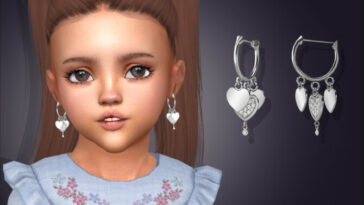 Triple Heart Huggie Earrings For Toddlers by feyona at TSR