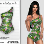 Tropical Print Swimsuit MC245 by mermaladesimtr at TSR