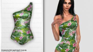 Tropical Print Swimsuit MC245 by mermaladesimtr at TSR