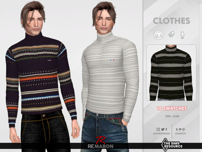 Turtleneck Sweater 01 for Male Sims by remaron at TSR