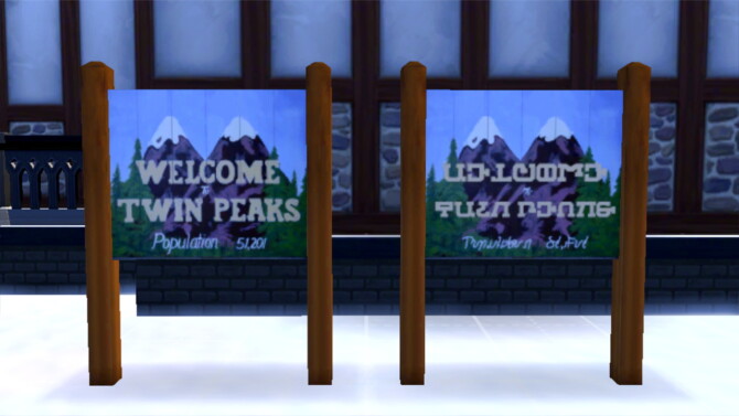 Twin Peaks Town Sign by Staberinde at Mod The Sims 4