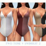 Two Tone V Swimsuit 2 by Black Lily at TSR