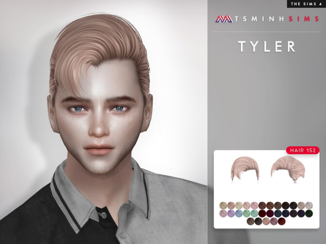 Tyler Hair 152 by TsminhSims at TSR