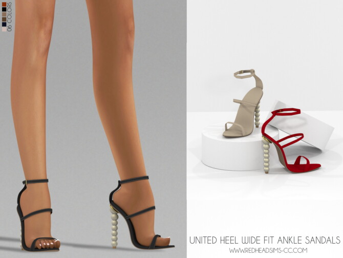 UNITED HEEL WIDE FIT ANKLE SANDALS at REDHEADSIMS