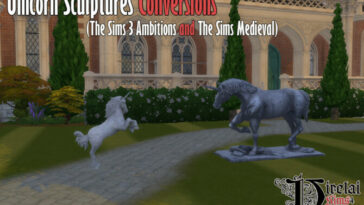 Unicorn sculptures conversion at Virelai