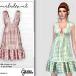 V Neck Detail Frill Dress MC273 by mermaladesimtr at TSR