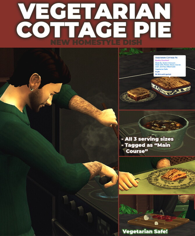 Vegetarian Cottage Pie Custom Recipe at Mod The Sims 4