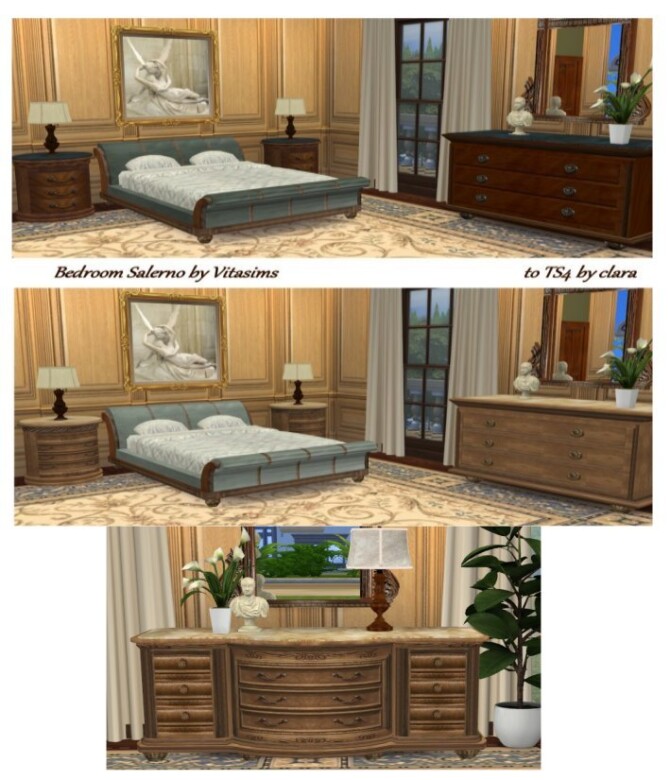 Vitasims Salerno Bedroom Conversion by Clara at All 4 Sims