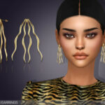 Wavy Fan Earrings by feyona at TSR