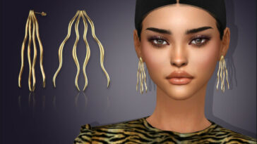 Wavy Fan Earrings by feyona at TSR