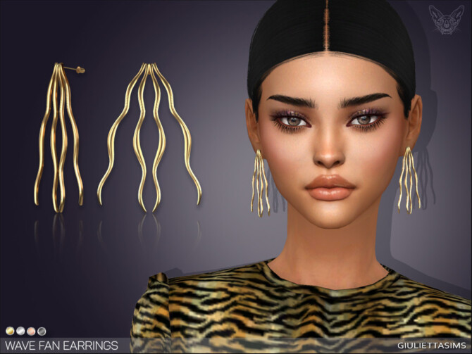 Wavy Fan Earrings by feyona at TSR