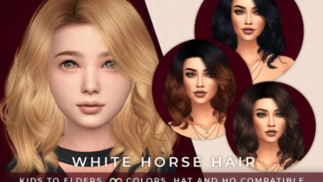 White Horse Hair KIDS by SonyaSimsCC at TSR