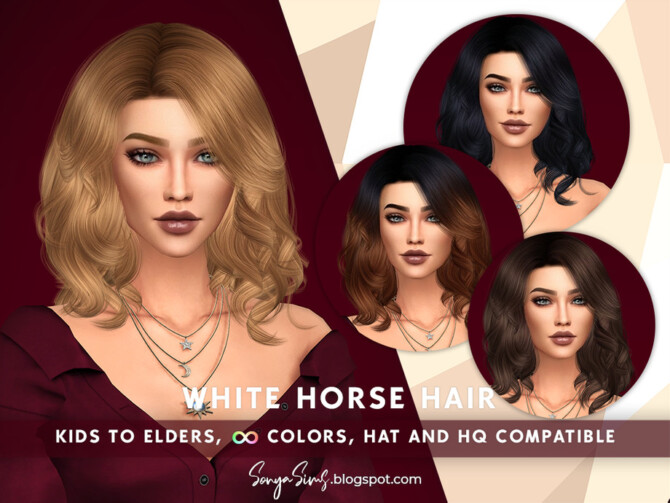 White Horse Hair by SonyaSimsCC at TSR