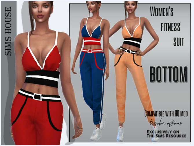 Clothing, Female Clothing: Women’s fitness suit bottom by Sims House – TSR. 6 options.