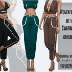 Women’s pants with Swarovski crystals by Sims House at