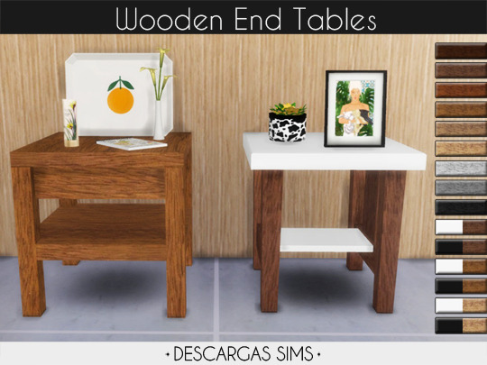 Wooden End Tables at Descargas Sims