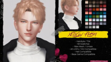 YELLOW FLASH HAIRSTYLE at Obsidian Sims