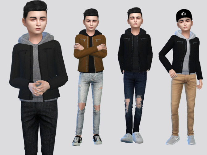 Zael Moto Jacket Boys by McLayneSims at TSR