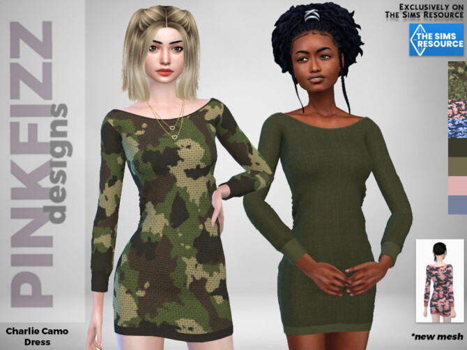 harlie Camo Dress by Pinkfizzzzz at TSR