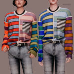 tripe Knitwear & Belt & Short Jeans at RIMINGs