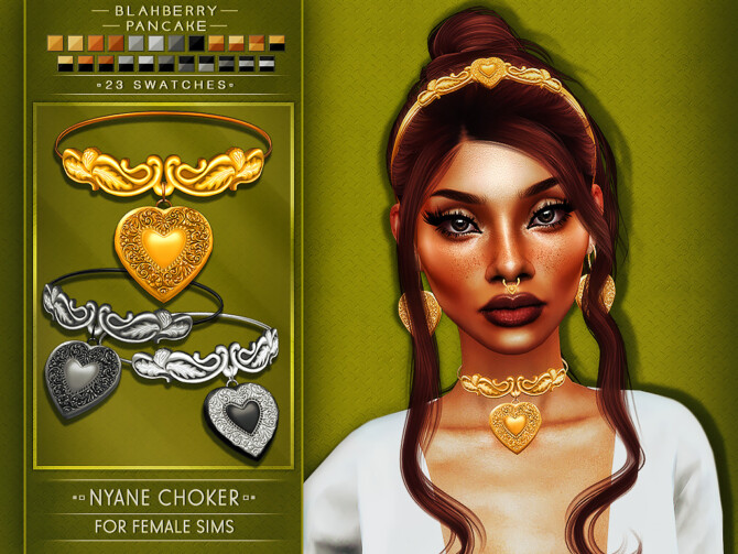 Nyane Set: choker, earrings, septum piercing, headband & tiara at Blahberry Pancake