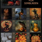 13 Pumpkin Patch Paintings for Simblreen by Simmiller at Mod The Sims 4