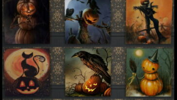 13 Pumpkin Patch Paintings for Simblreen by Simmiller at Mod The Sims 4