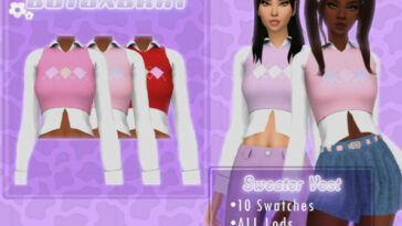 Sweater Vest W/ Shirt by B0T0XBRAT at TSR